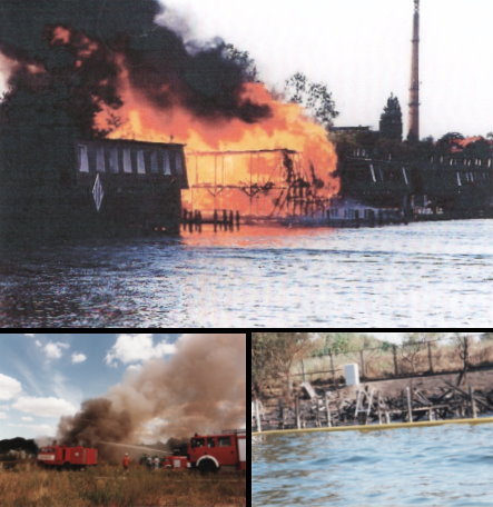 Großbrand Bootshäuser Ziegelaußensee